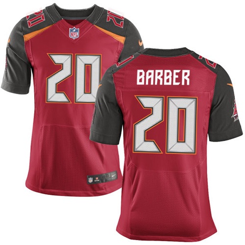 Men's Elite Ronde Barber Nike Jersey Red Home - #20 NFL Tampa Bay Buccaneers